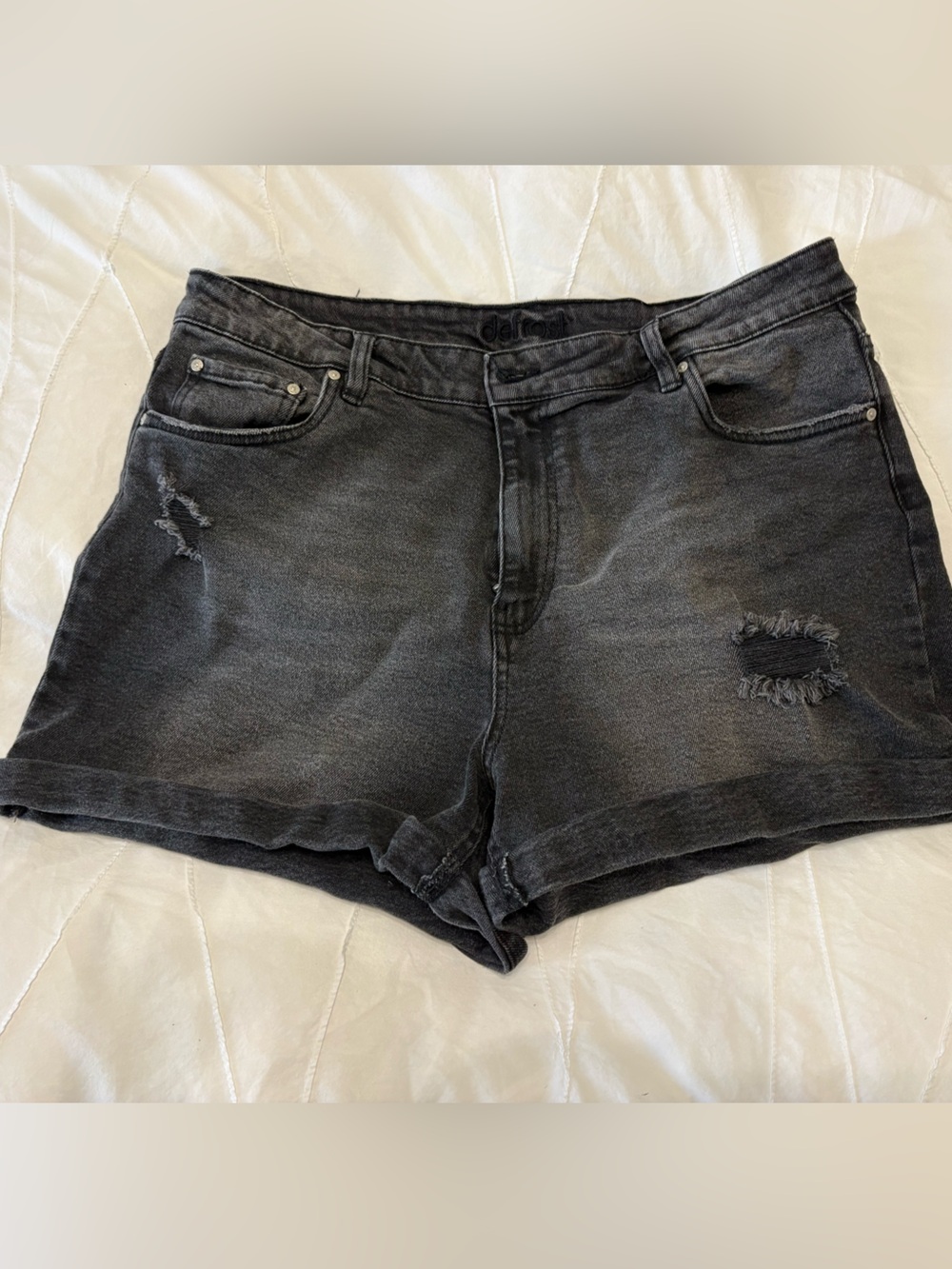 Black Distressed High-Waist Women’s Denim Shorts